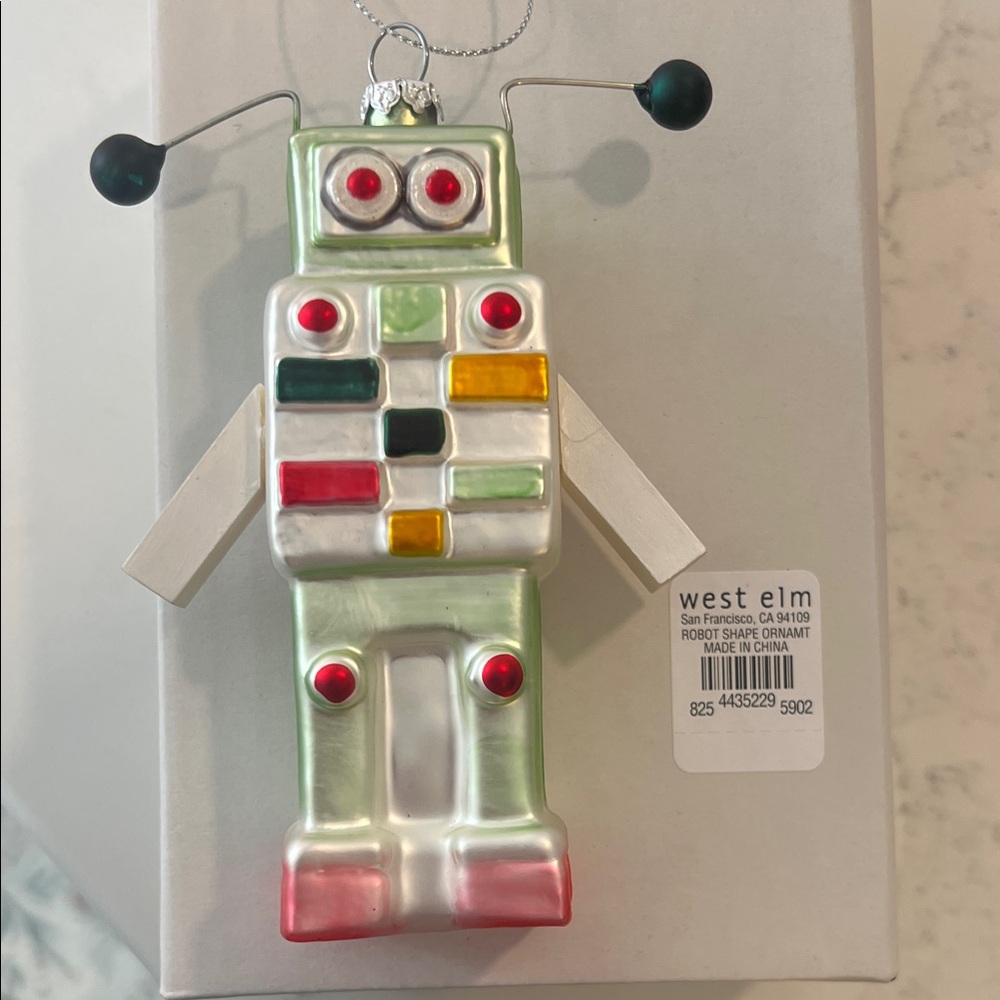 West Elm Multicolor Robot Ornament